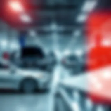 Service department with advanced automotive tools