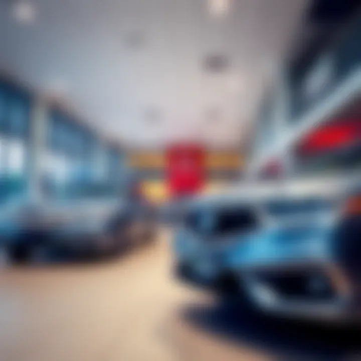 Showroom showcasing new Acura models