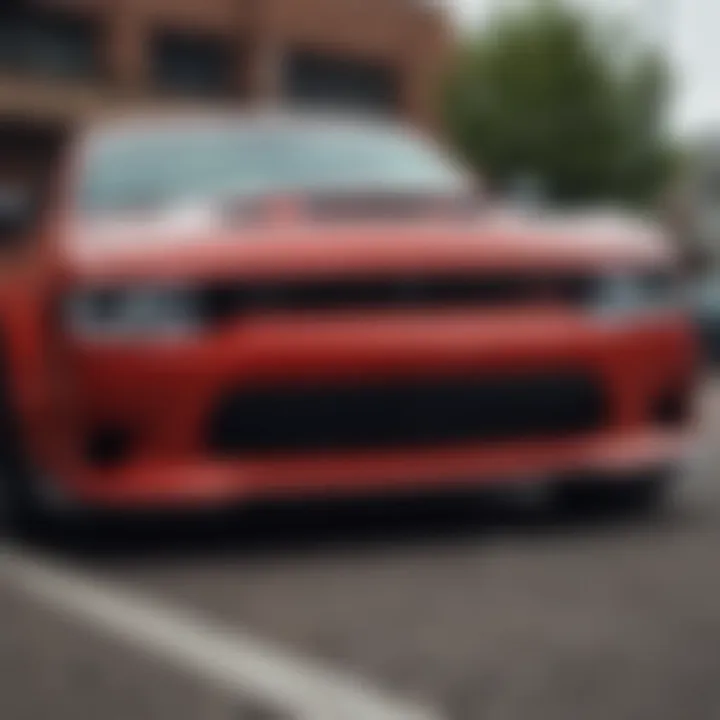 Aggressive front grille of the Dodge Hellcat SRT Demon