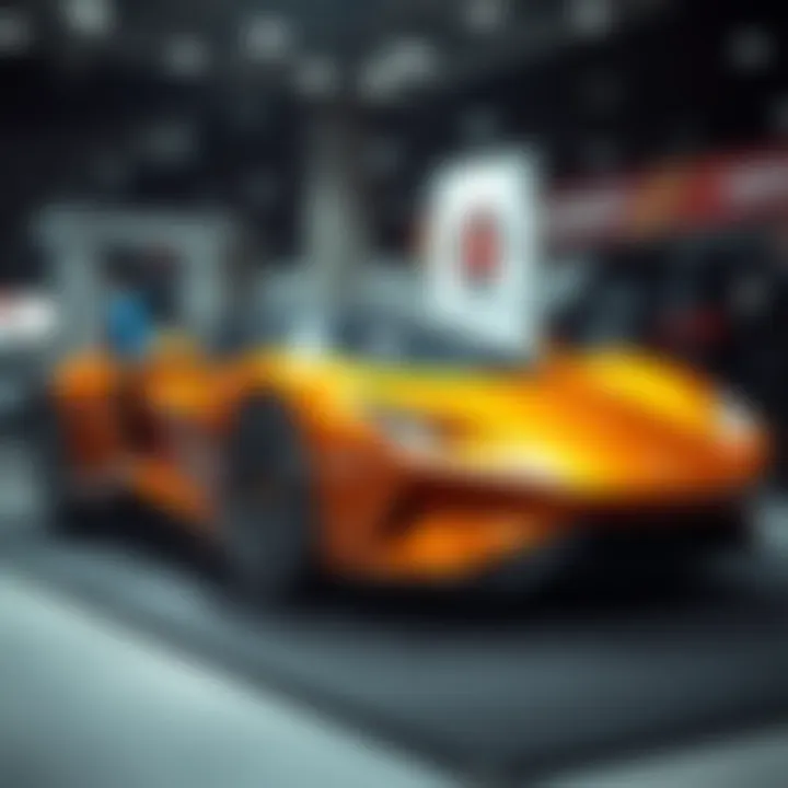 Cutting-Edge Automotive Design Innovative automotive design prototype displayed at an expo