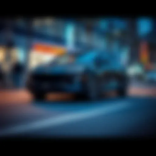 A sleek electric vehicle on a modern city street