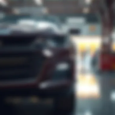 A shiny Chevrolet vehicle undergoing maintenance