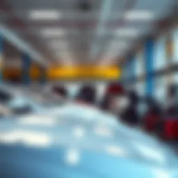 Chevrolet service center with technicians at work