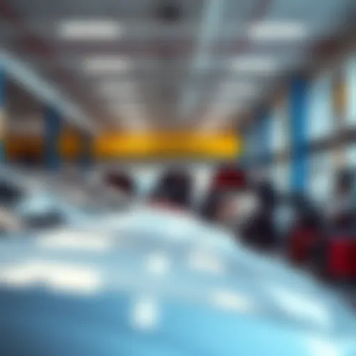 Chevrolet service center with technicians at work