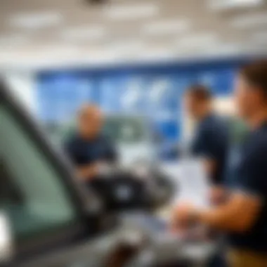 AutoNation Hyundai team engaging with satisfied customers.