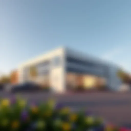 Exterior view of AutoNation Hyundai dealership showcasing modern architecture.