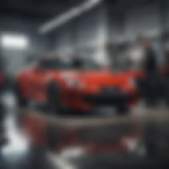 Technicians performing maintenance at Barberino Nissan