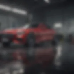 High-quality Mercedes vehicle in a service workshop