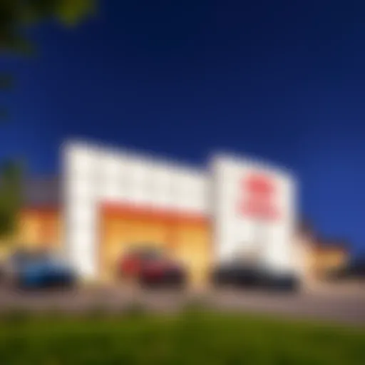 Exterior view of Bergstrom Toyota dealership showcasing its modern architecture