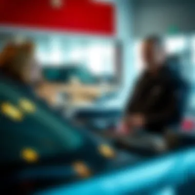 Customer service representative assisting a client with vehicle financing options