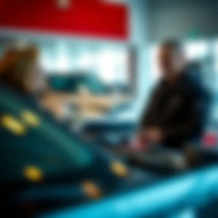 Customer service representative assisting a client with vehicle financing options