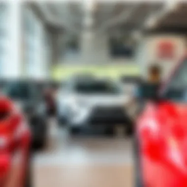 Inside the dealership highlighting a diverse selection of vehicles available for purchase