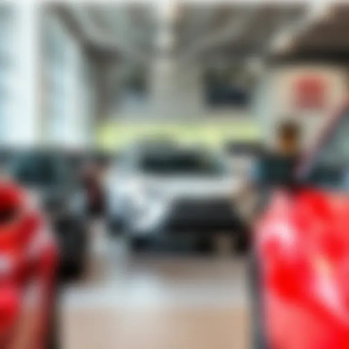 Inside the dealership highlighting a diverse selection of vehicles available for purchase