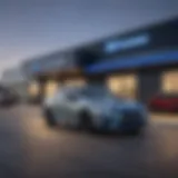 Exterior view of Bob Wade Subaru dealership showcasing used car inventory
