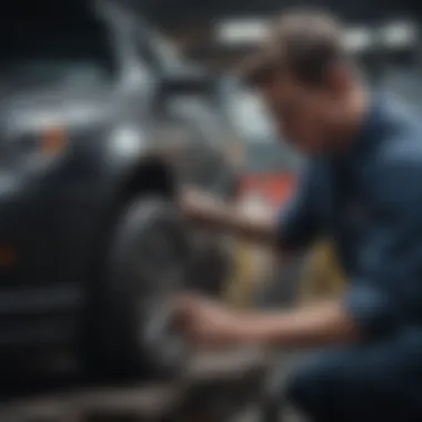 Expert Mechanics at Work A mechanic working with auto parts