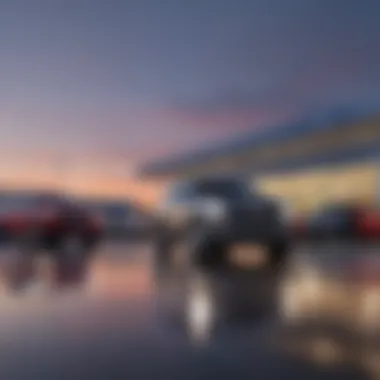 Bryner Chevrolet Used Car Lot at Dusk