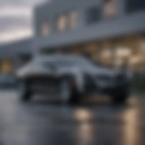 Exterior view of the Cadillac dealership in Anchorage showcasing the brand's luxury vehicles.