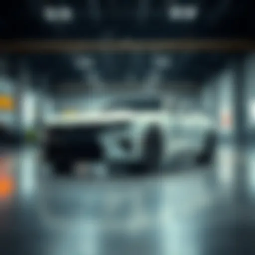 A sleek Camaro parked under showroom lights