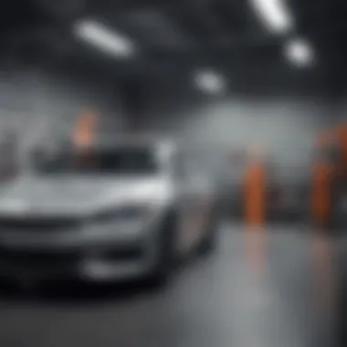 Advanced Service Area at CarSense A well-maintained service area at CarSense highlighting advanced automotive technology.