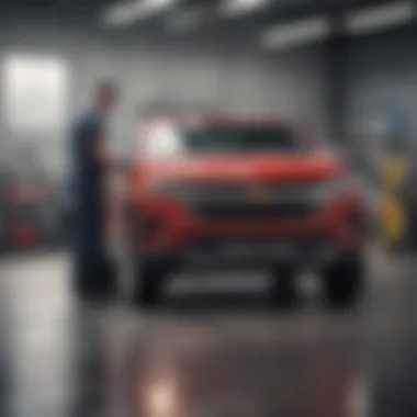 Expert Technicians in Action Service department with technicians working on vehicles
