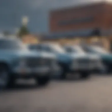 A diverse selection of Chevy vehicles parked in the dealership lot.