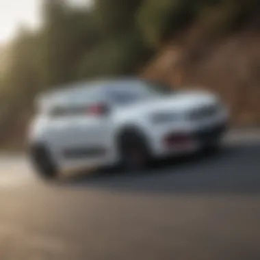 Dynamic driving shot of a Citroën hot hatch on a winding road