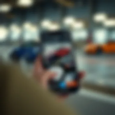 Modern digital car journal application on a smartphone