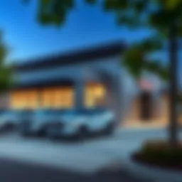 Exterior view of Crestmont GMC dealership showcasing modern architecture