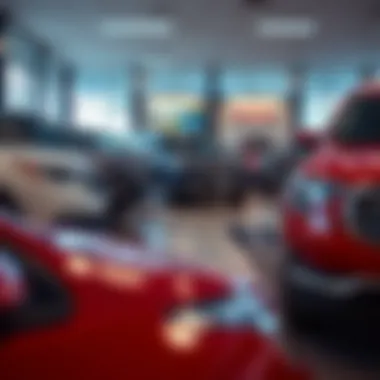 Showroom displaying a variety of GMC vehicles available for sale