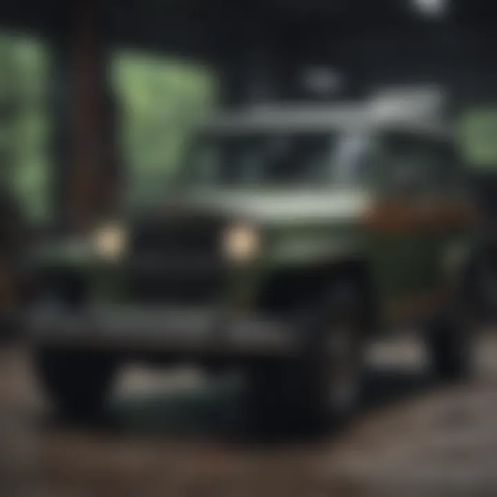 Technical specifications displayed on a digital screen for the Desoto Jeep Arcadia