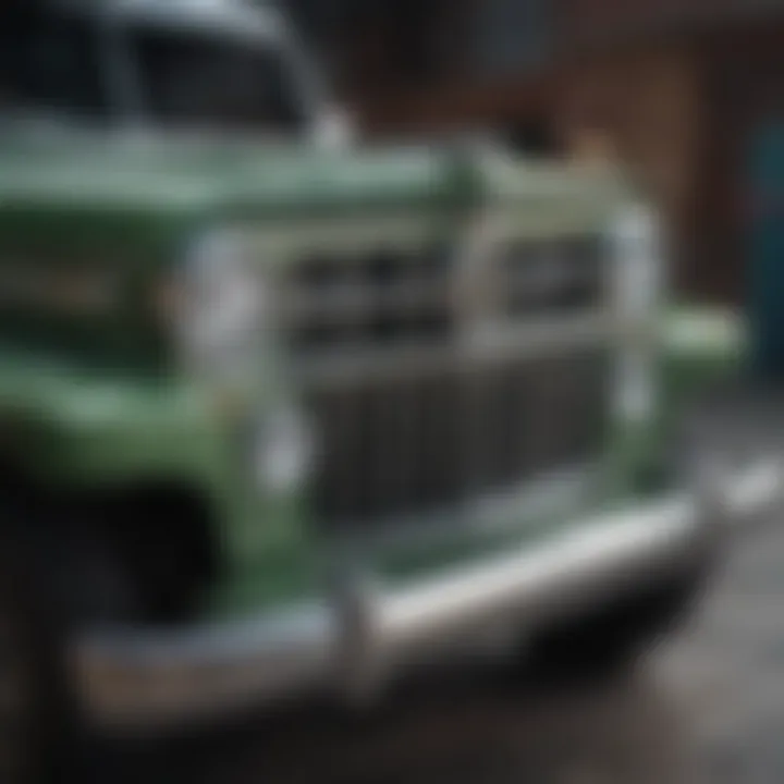 A close-up of the unique design elements of the Desoto Jeep Arcadia