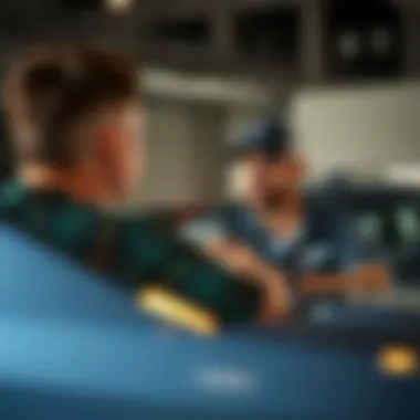 Sales representative assisting a customer in the dealership