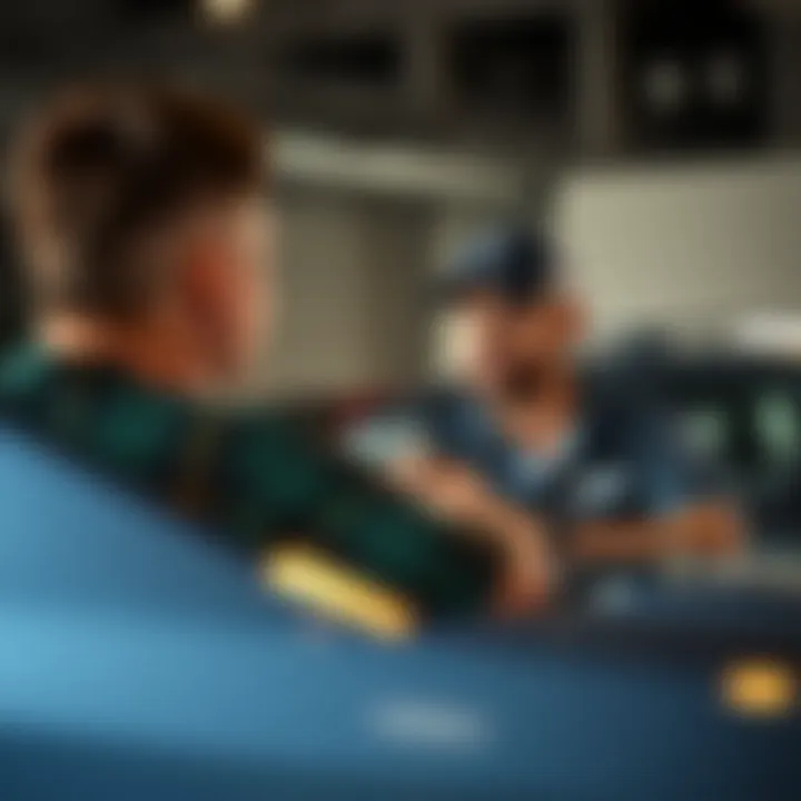 Sales representative assisting a customer in the dealership