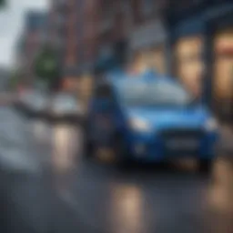 Domino's delivery driver navigating through city streets
