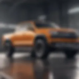 Futuristic electric pickup truck showcasing advanced design