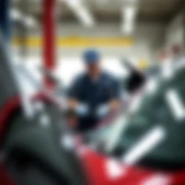 Mechanics at work in the Encore Auto service center