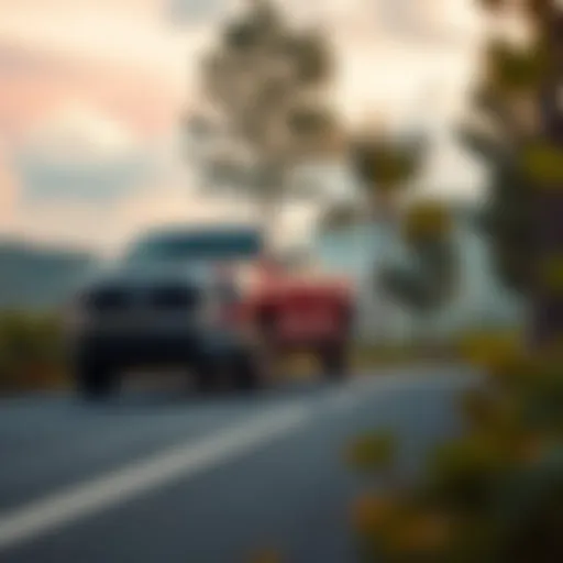 Toyota Tundra on a scenic road showcasing fuel efficiency