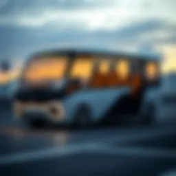 A sleek shuttle vehicle showcasing modern design