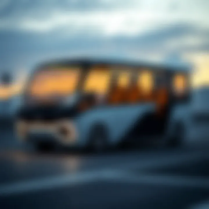 A sleek shuttle vehicle showcasing modern design