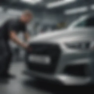 Expert technicians at Audi of Bedford Service Department performing diagnostics