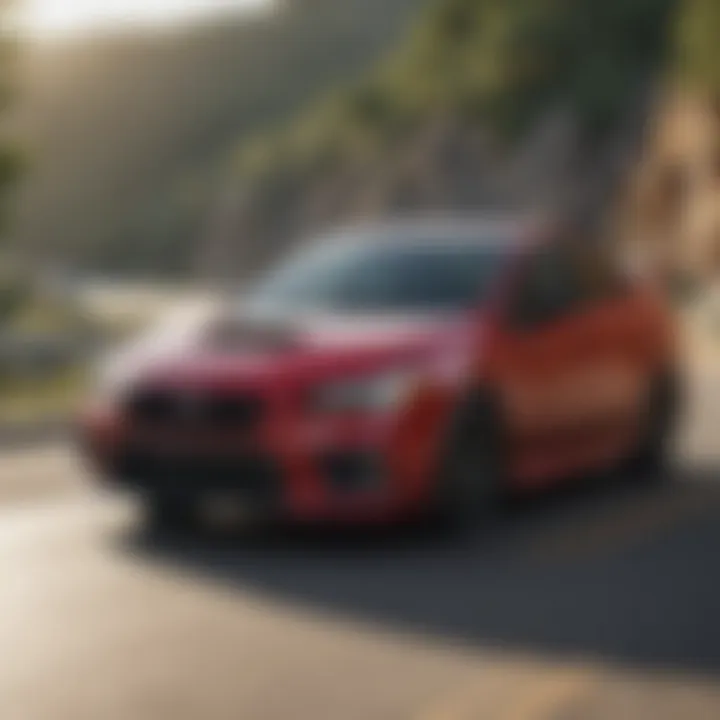 Dynamic action shot of WRX on a winding road