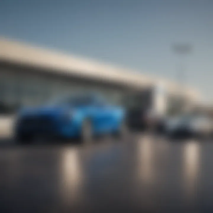 Exterior view of Allstate Ford dealership showcasing modern architecture