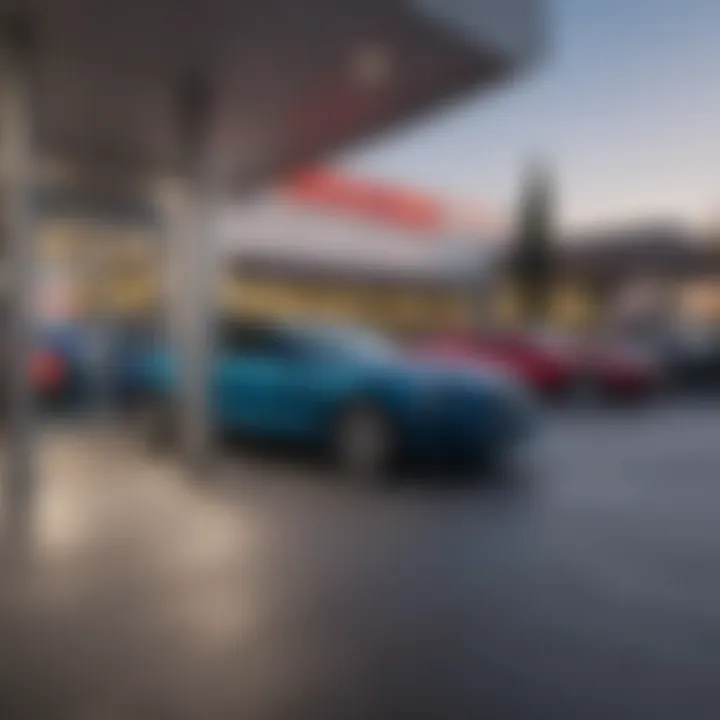 Exterior of American Car Center in Memphis showcasing a vibrant dealership environment