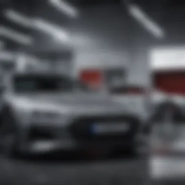 Diverse Audi Models in Showroom Showroom displaying a range of Audi models