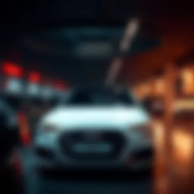 Interior showcasing Audi vehicle lineup