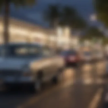 A bustling auto market in Maui displaying various vehicles.