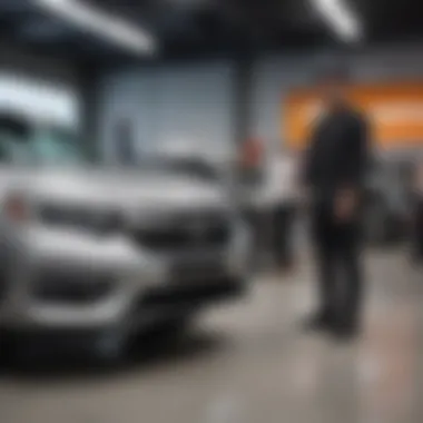 Engaging Customer Experience at Autonation Honda South Customer interacting with a service advisor for vehicle maintenance