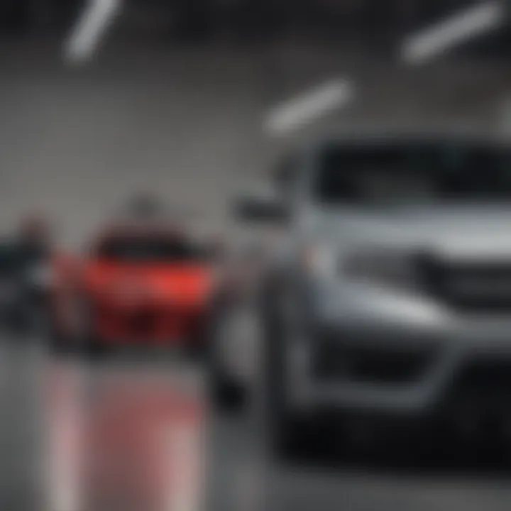 A lineup of high-performance Honda vehicles available for purchase