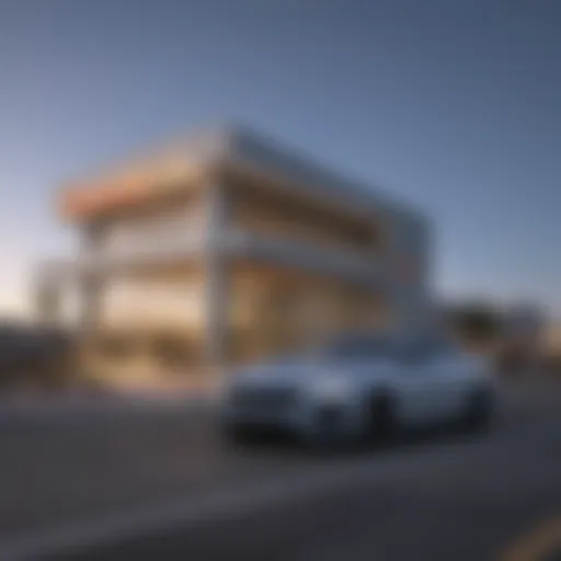 Exterior view of AutoNation USA in Henderson, NV showcasing its modern architecture.