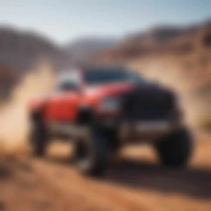 Baxter Dodge Ram in action off-road demonstrating its performance capabilities.